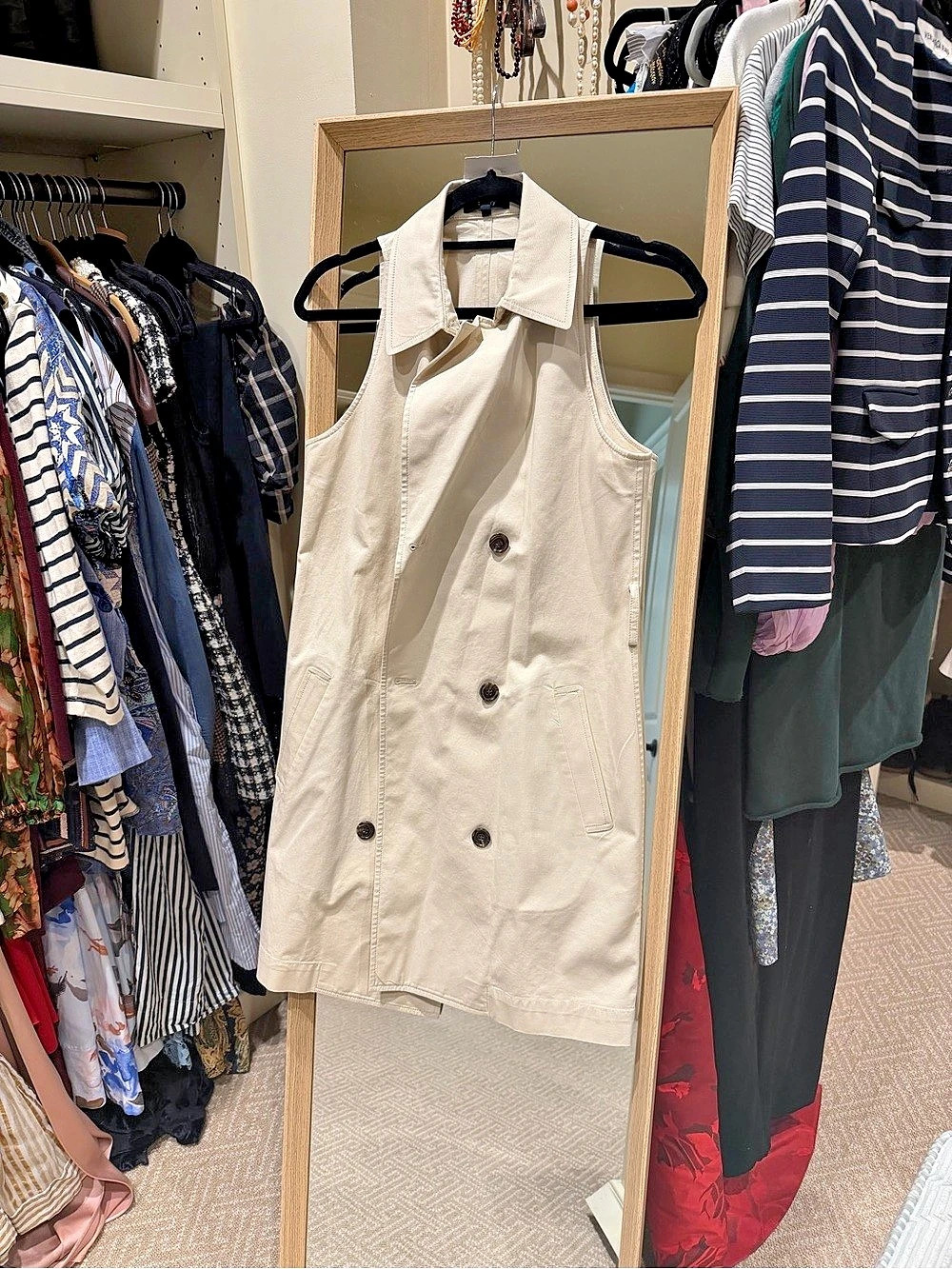 Cream Trencb Mini Dress